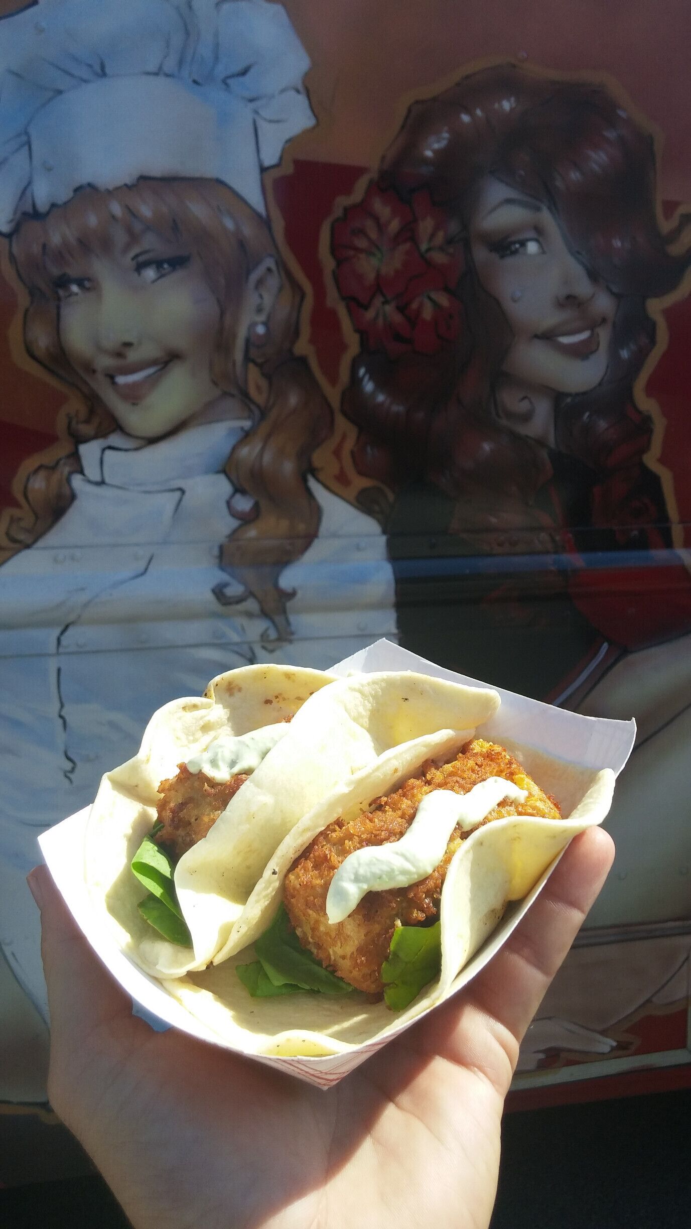 A deep fried mac-n-cheese taco from the Touch Supper Club food truck.