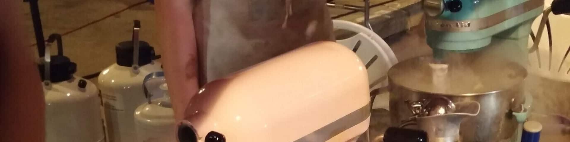 Strawberry balsamic ice cream made using liquid nitrogen from Picadilly Artisan Creamery, one of the numerous vendors at Night Market Cleveland.