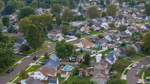 aerial view of neighborhood