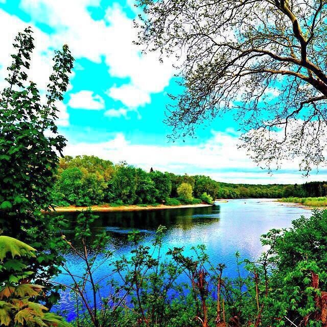 This photo was taken of the Delaware River, as seen from the McDade Recreational Trail in Milford, Pennsylvania. The Delaware River is the USA's longest un-dammed river east of the Mississippi, with a rich history as Native Americans made use of its waters. It's also full of recreational opportunities, like hiking along it, kayaking and tubing. Milford is one place to enjoy it's beauty, accessible on foot or by bike from most parts of the borough. #travel #AmazonDestinations #spon 