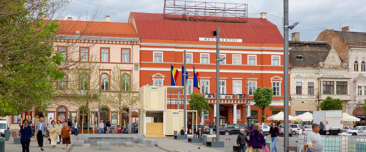 A public square with a red-roofed building labeled 'MDCCCLXXXVIII'.