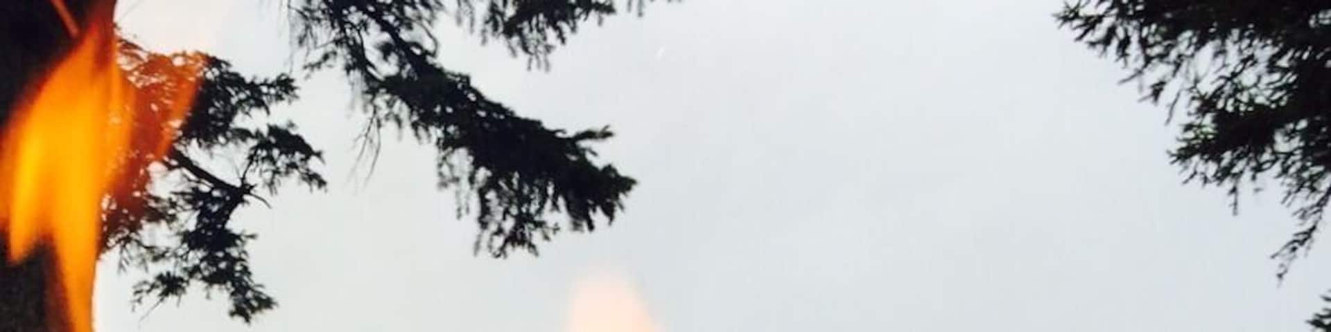 First #camp fire of the season just off the banks of the Yellowstone River!