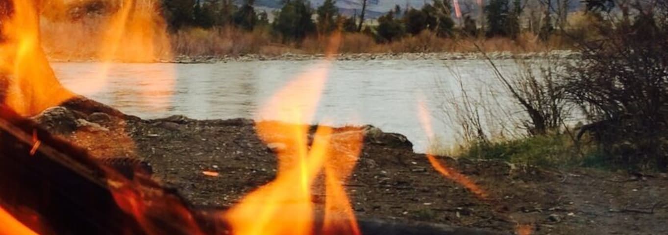 First #camp fire of the season just off the banks of the Yellowstone River!