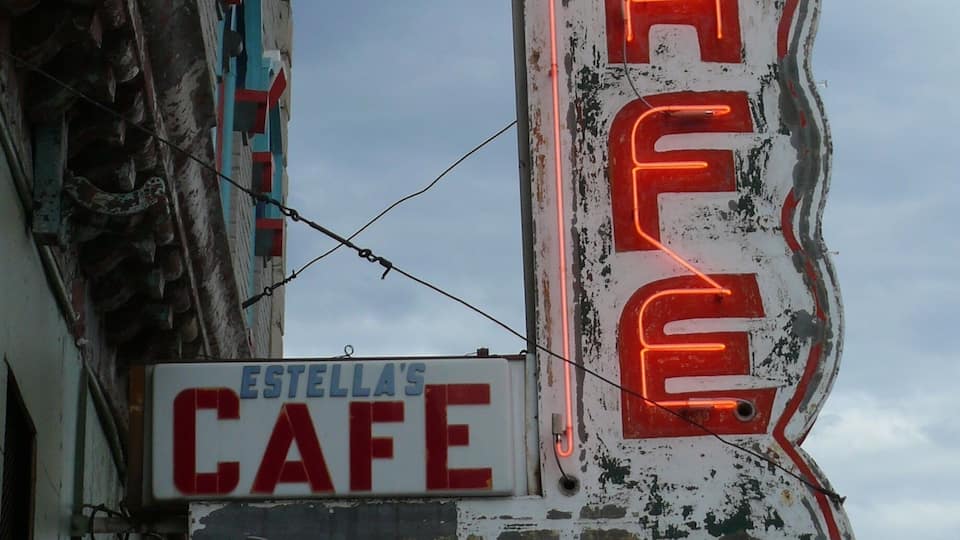 The signs are mostly original.