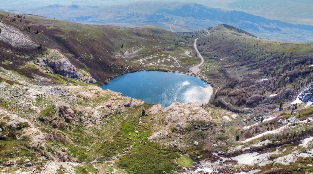 Angel Lake, Nevada, USA. Location - Northeast Nevada. Surface elevation: 8,378′ (2553 m), and a depth of up to 29 feet (9 m).