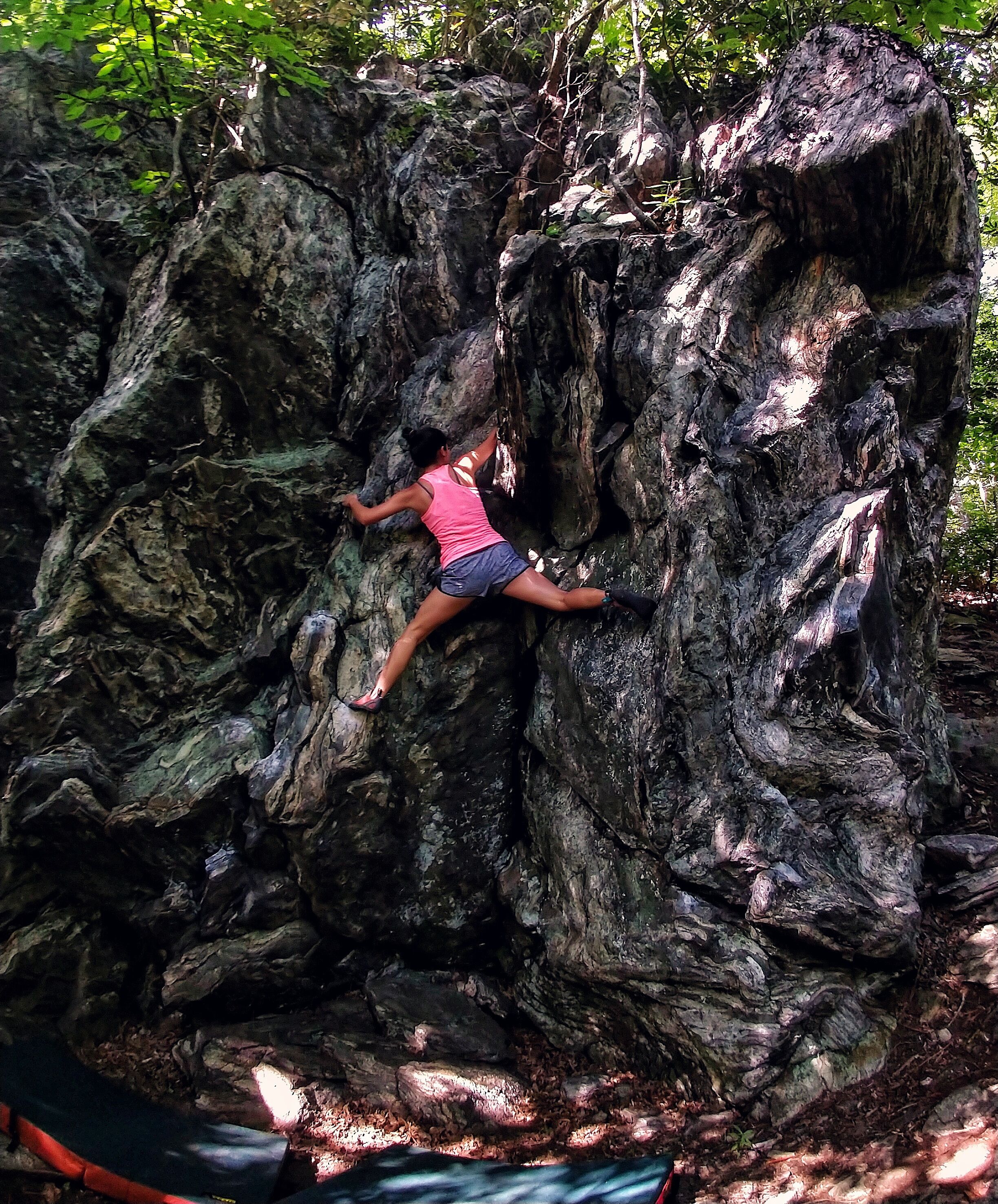 Found a series of epic boulders to climb hidden off of the Blue Ridge Parkway #Adventure
