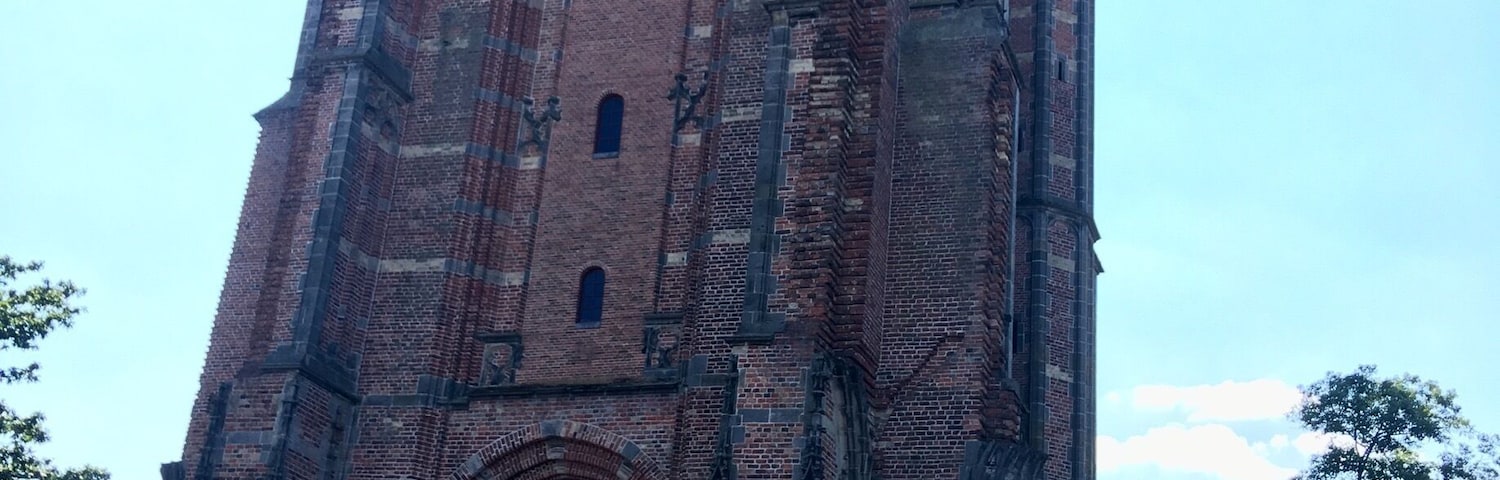 The leaning tower of Leeuwarden! The structure was to be the main steeple of a Cathedral being built in Leeuwarden, Holland in the 12th century but after it started leaning to one side, even after a correction, the construction was halted!