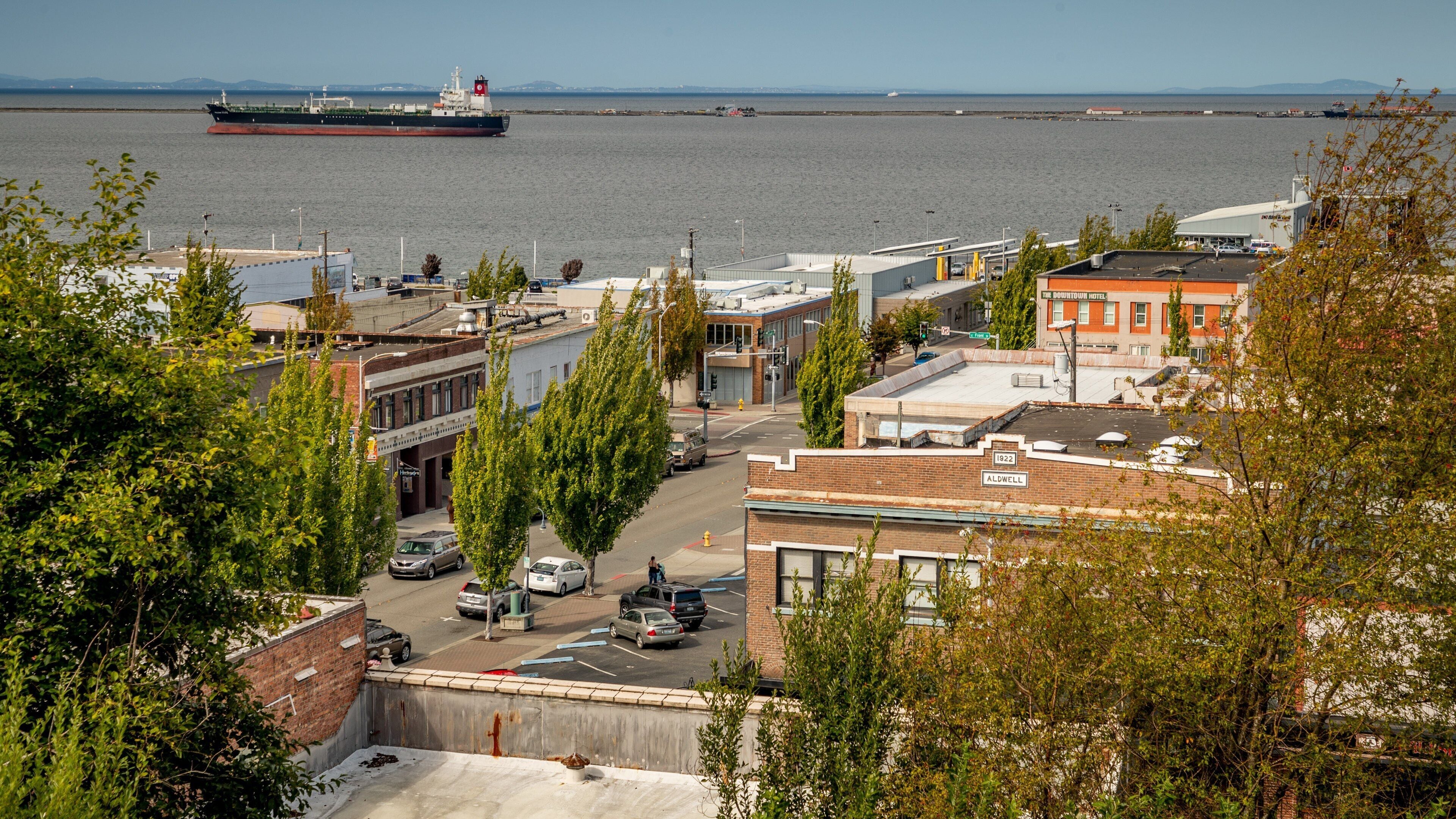 Port Angeles featuring landscape views and a coastal town