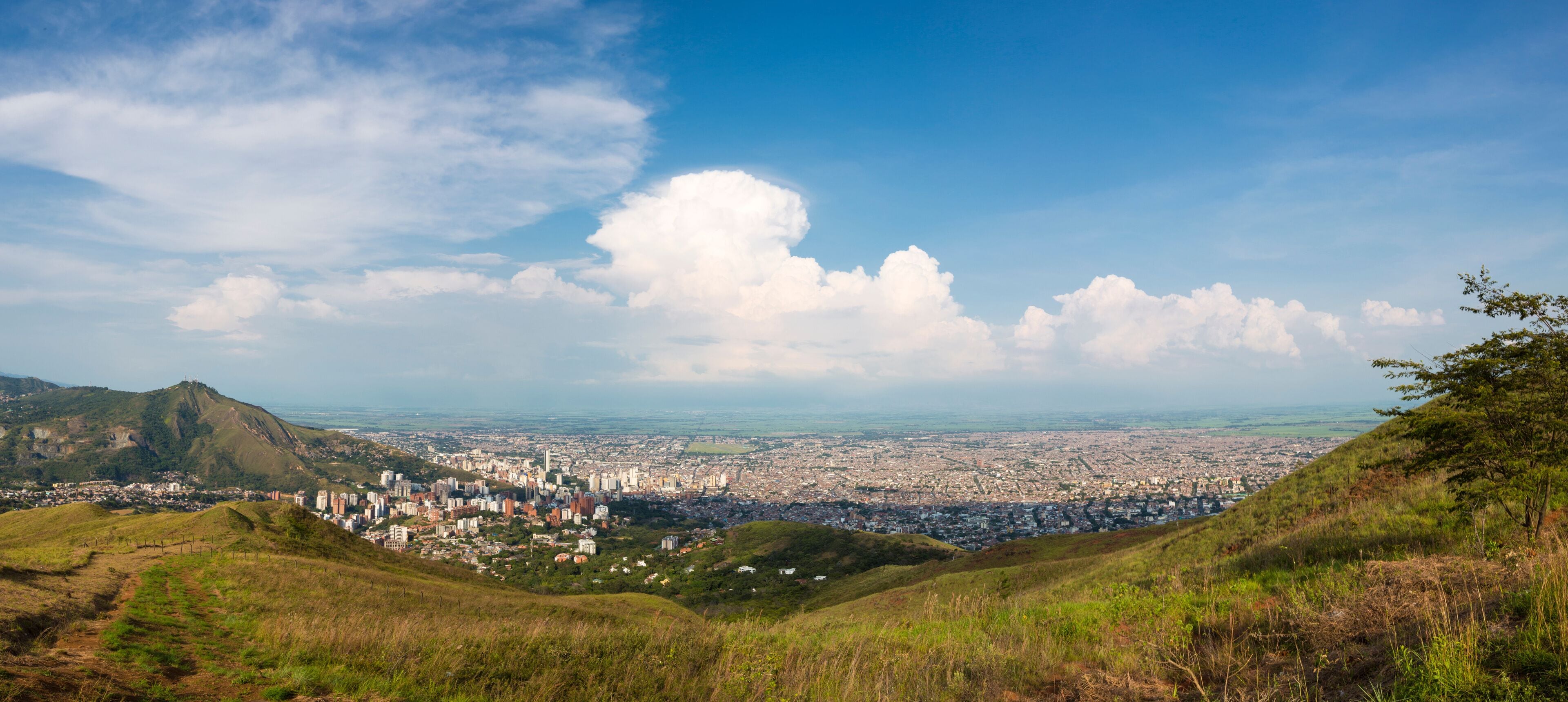 Daylight panorama cityscape of Cali, Colombia