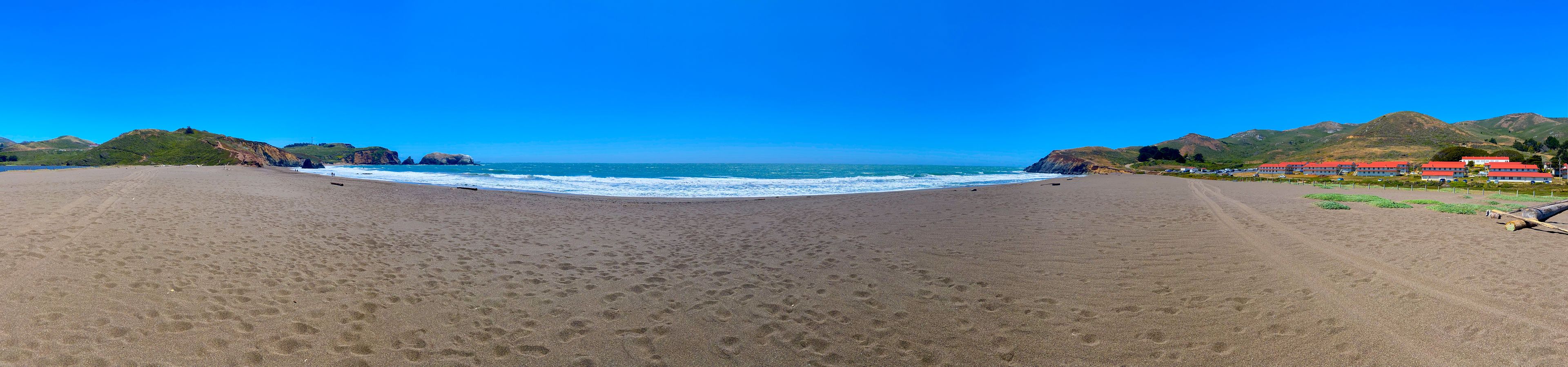 Panoramic Seascape of Rodeo Beach in the Marin Headlands