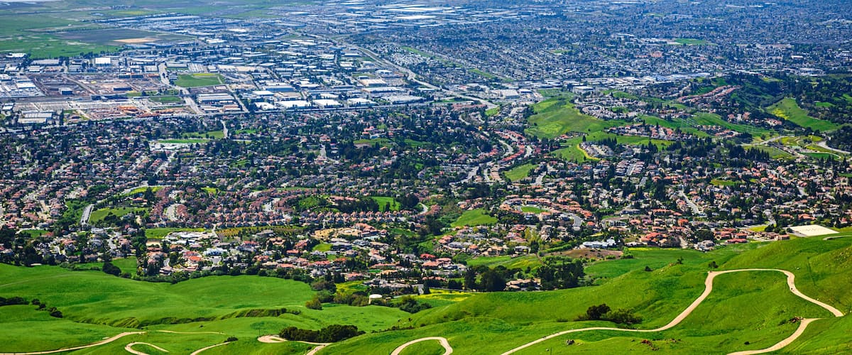 Bay, Fremont and Curvy Hiking Trail of Mission Peak, Silicon Valley, California