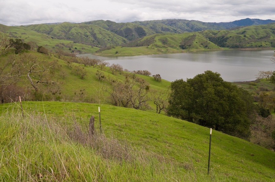 Calaveras Reservoir on an overcast day, Milpitas, California