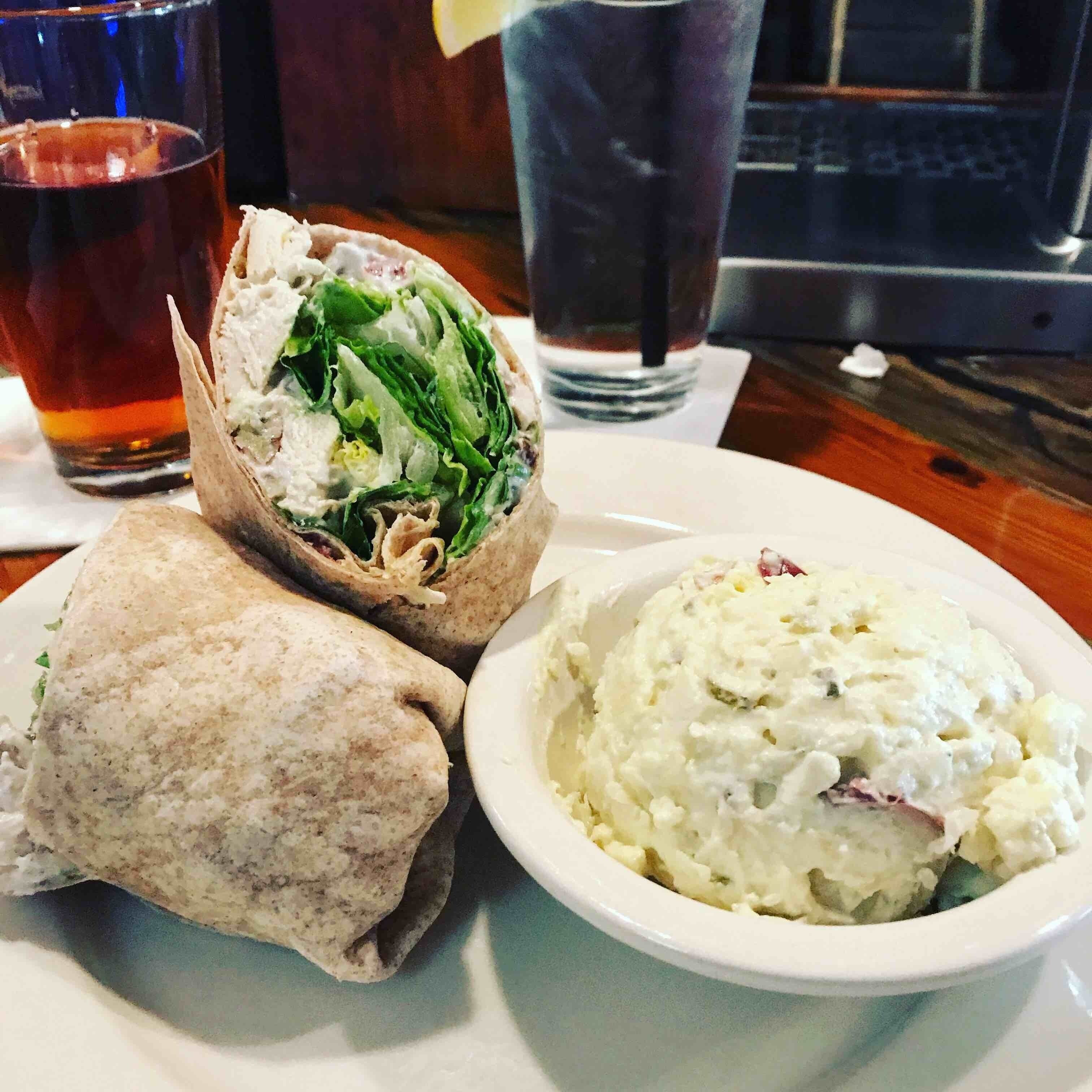 Delicious chicken salad wrap