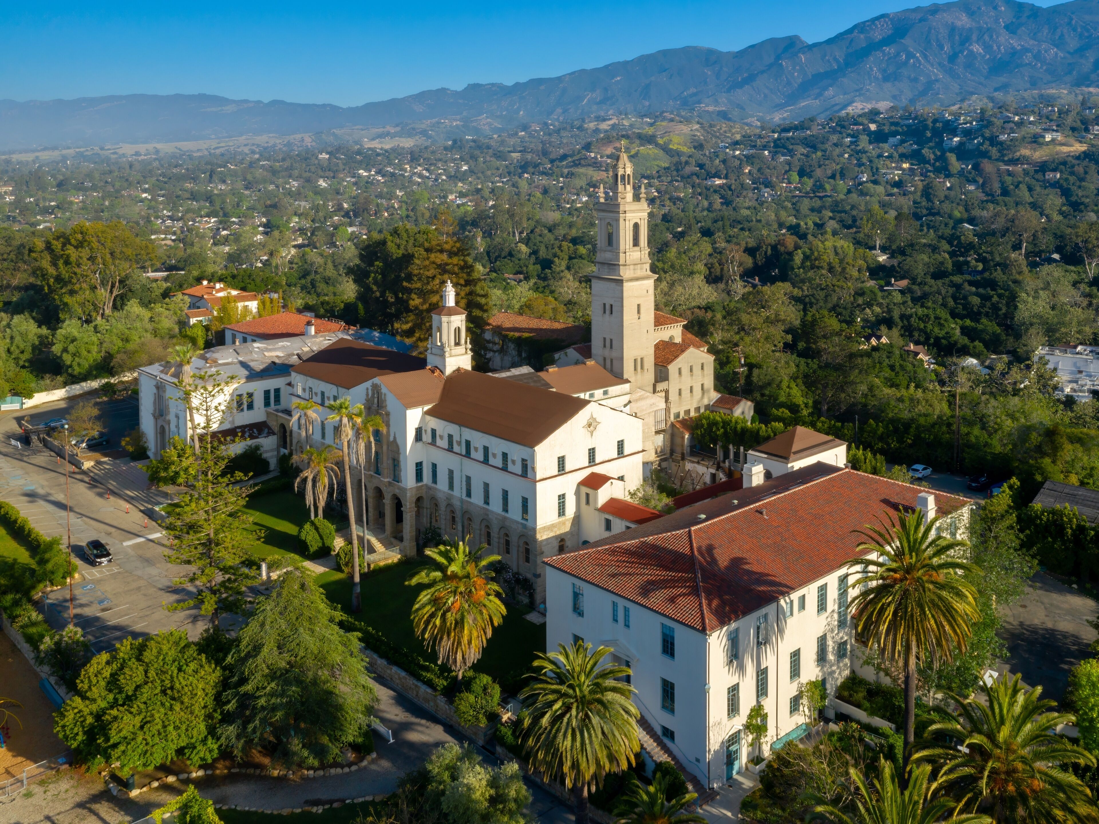 The Old Mission and town of Santa Barbara, Santa Barbara, California, United States of America.
