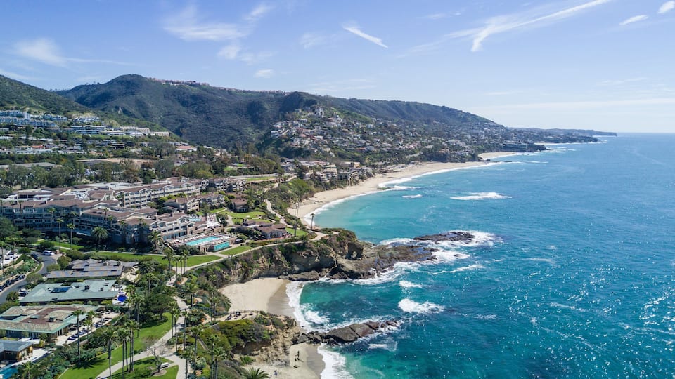 Aerial of Laguna Beach, California Coastline