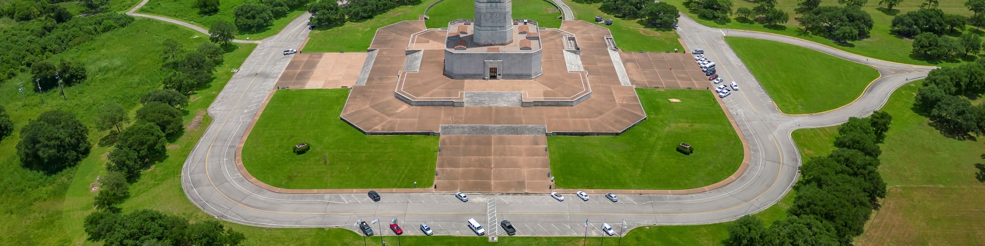 Aerial view of San Jacinto Battleground State Historic Site