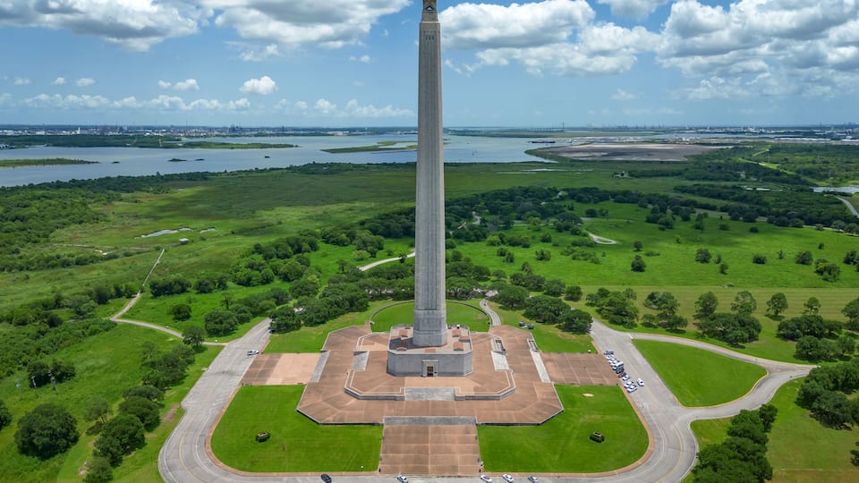 Aerial view of San Jacinto Battleground State Historic Site