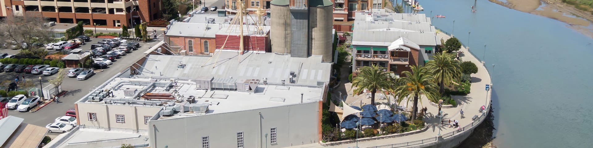 Downtown Napa and the Napa river, California, United States of America.