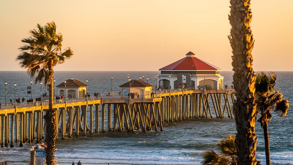 Downtown Huntington Beach and the Huntington Beach Pier