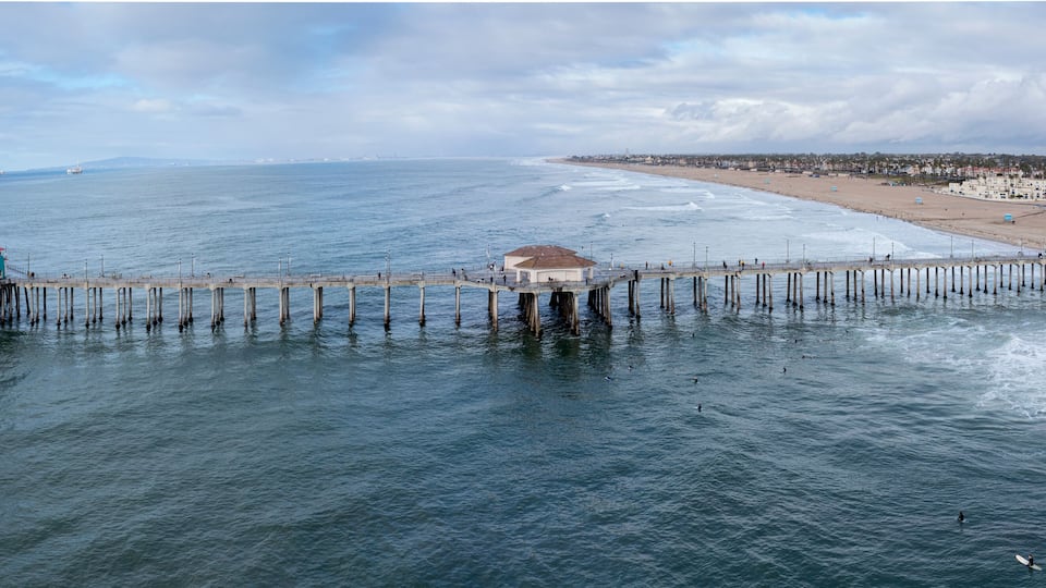 Aerial of Huntington Beach Pier