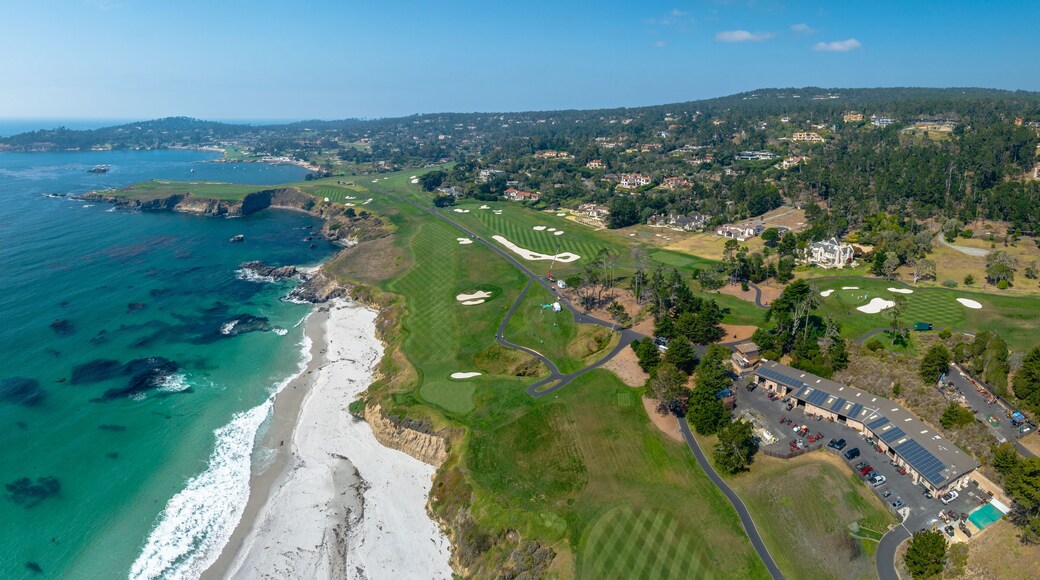 panoramic drone view of Pebble Beach, California