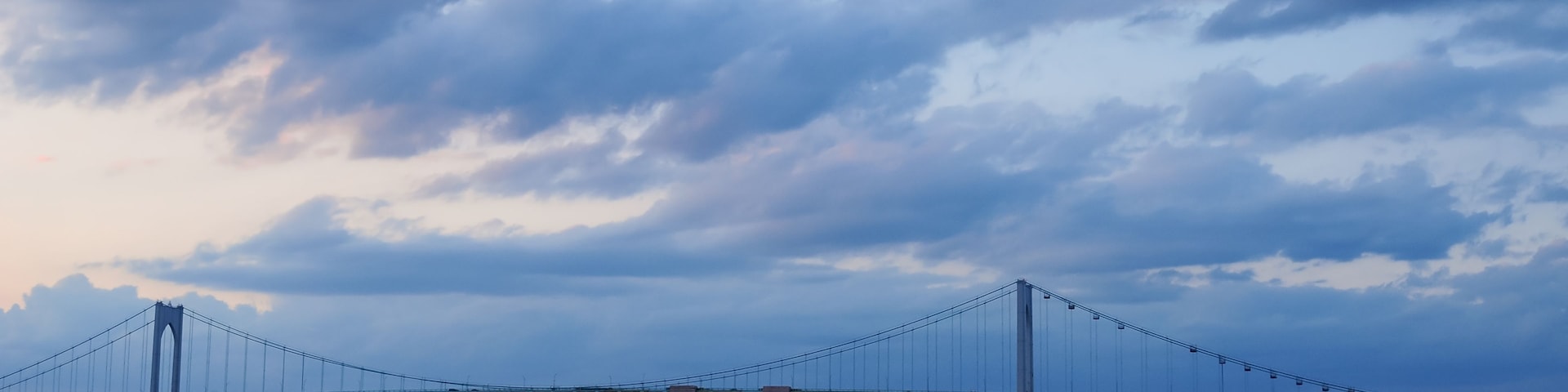 Newport bridge at sunset in Rhode Island