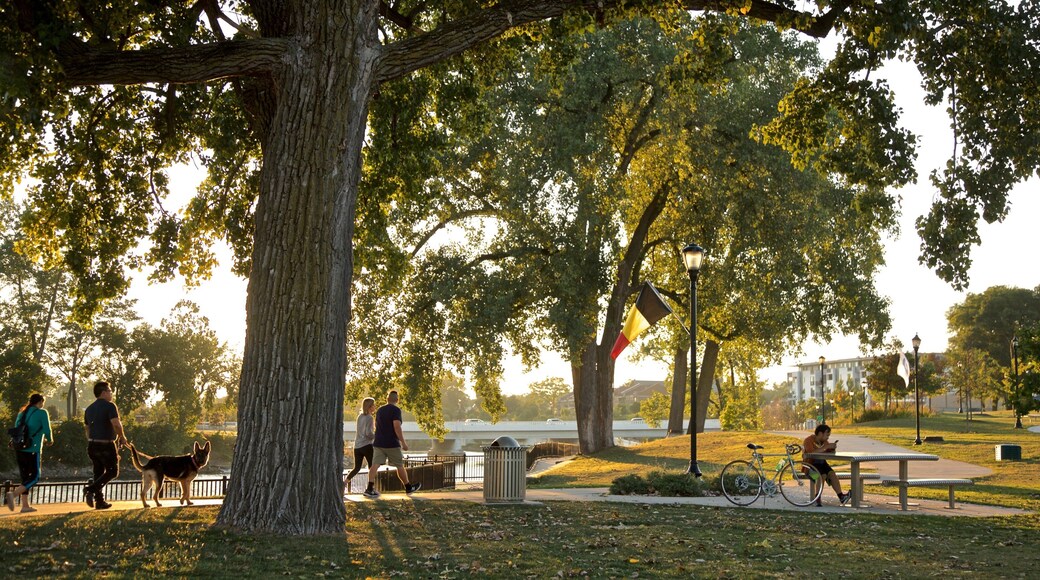 Mishawaka which includes a sunset and a garden as well as a small group of people