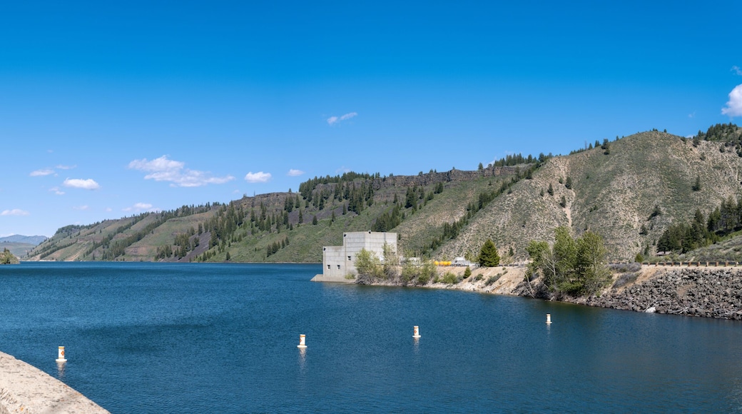 Panorama of the reservoir above the Anderson Ranch Dam near Mountain Home, Idaho, USA