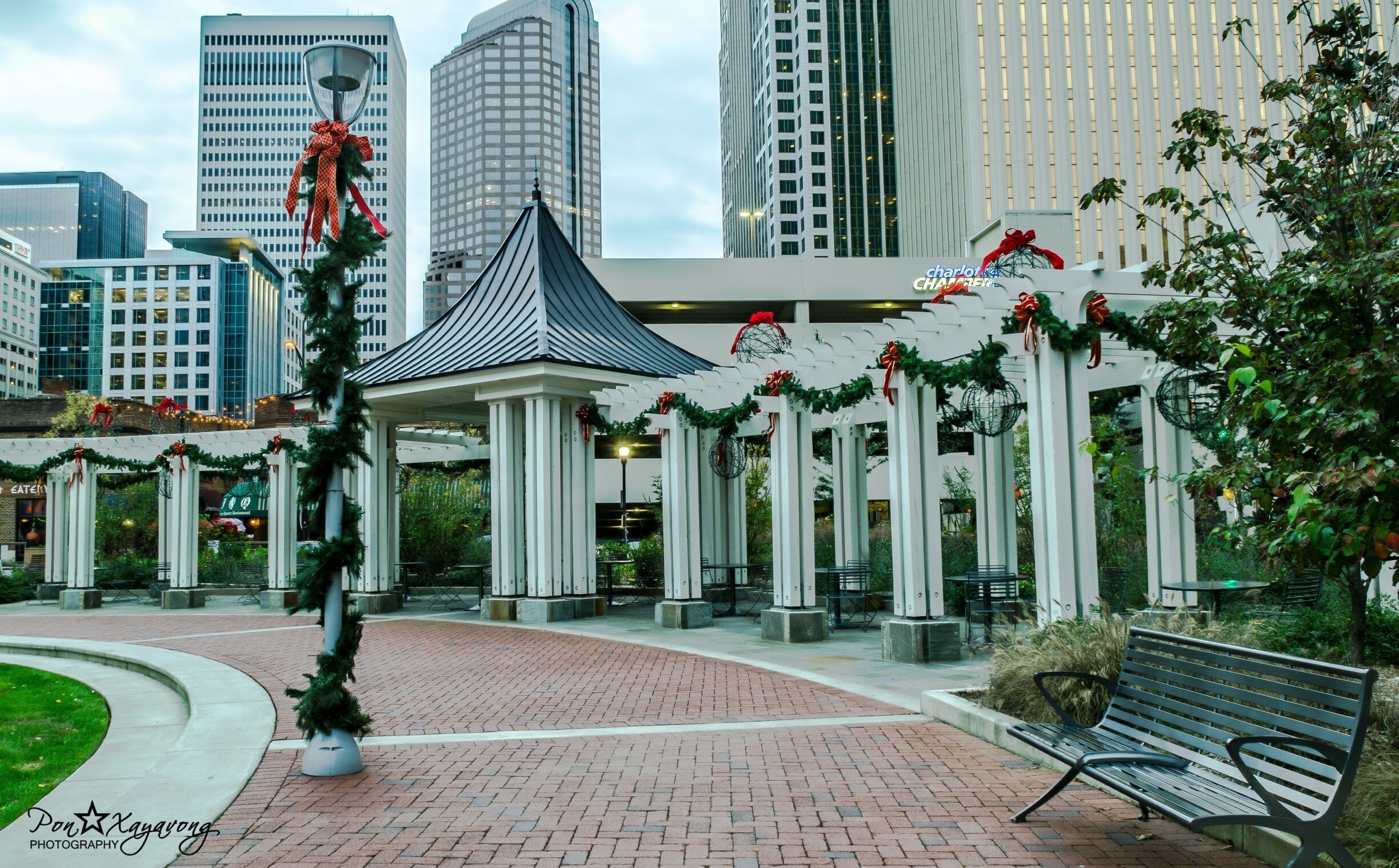 Beautiful park at downtown Charlotte.