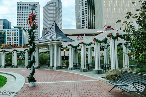 Beautiful park at downtown Charlotte.