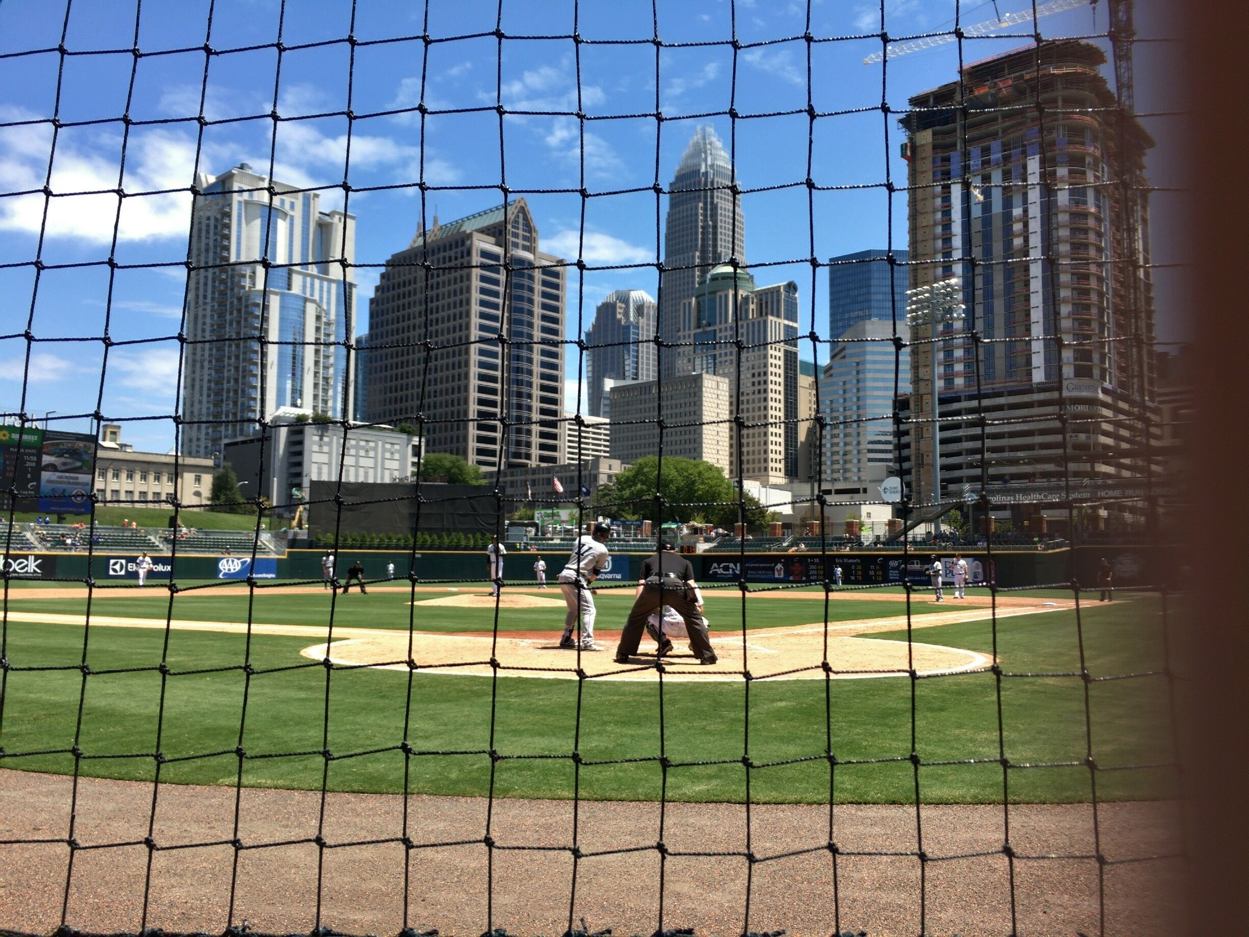 directly behind home plate