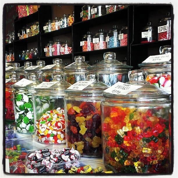 #troveon Sweet treats from wall to wall, this unassuming candy store in Monroe, WA is reason enough for me to travel 45 minutes outside of Seattle. The spicy chocolate caramels, sour strawberry belts and swedish fish were the biggest hits with our party.