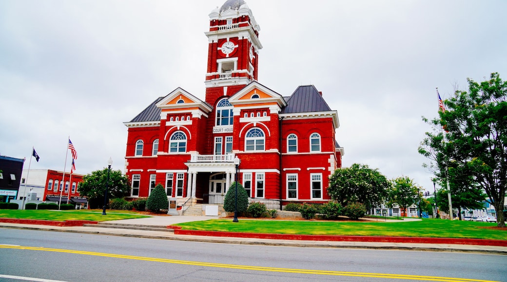 Forsyth, Georgia, USA 07 19 2024: The court house of Forsyth Monroe County court house: Forsyth is a city in and the county seat of Monroe County, Georgia, United States.