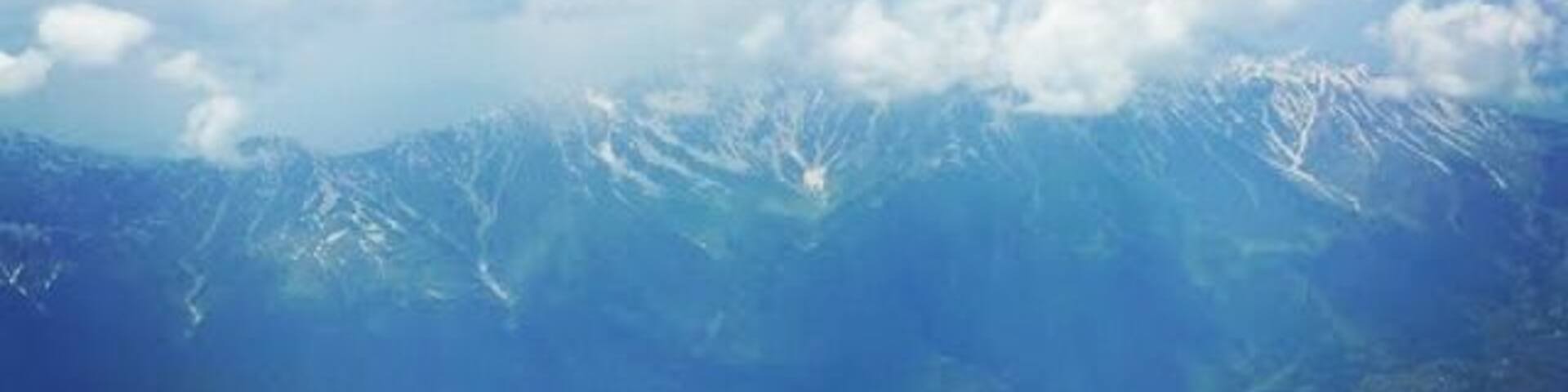 Beautiful mountains of Kashmir with thick white clouds! This breathtaking view was a treat to my eyes.