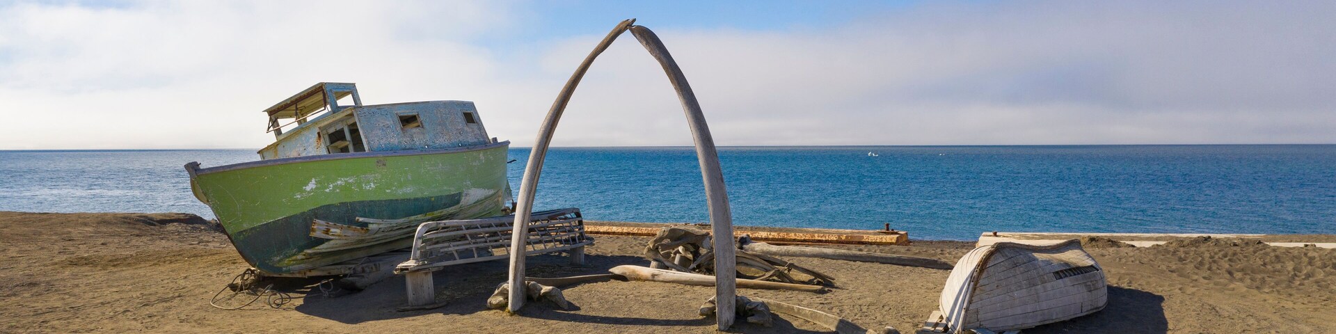 The Barrow Whale Bone Arch Utqiagvik Alaska Artic Ocean North America