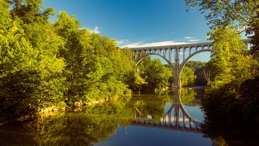 Arch bridge spanning a river in Cuyahoga Valley National Park