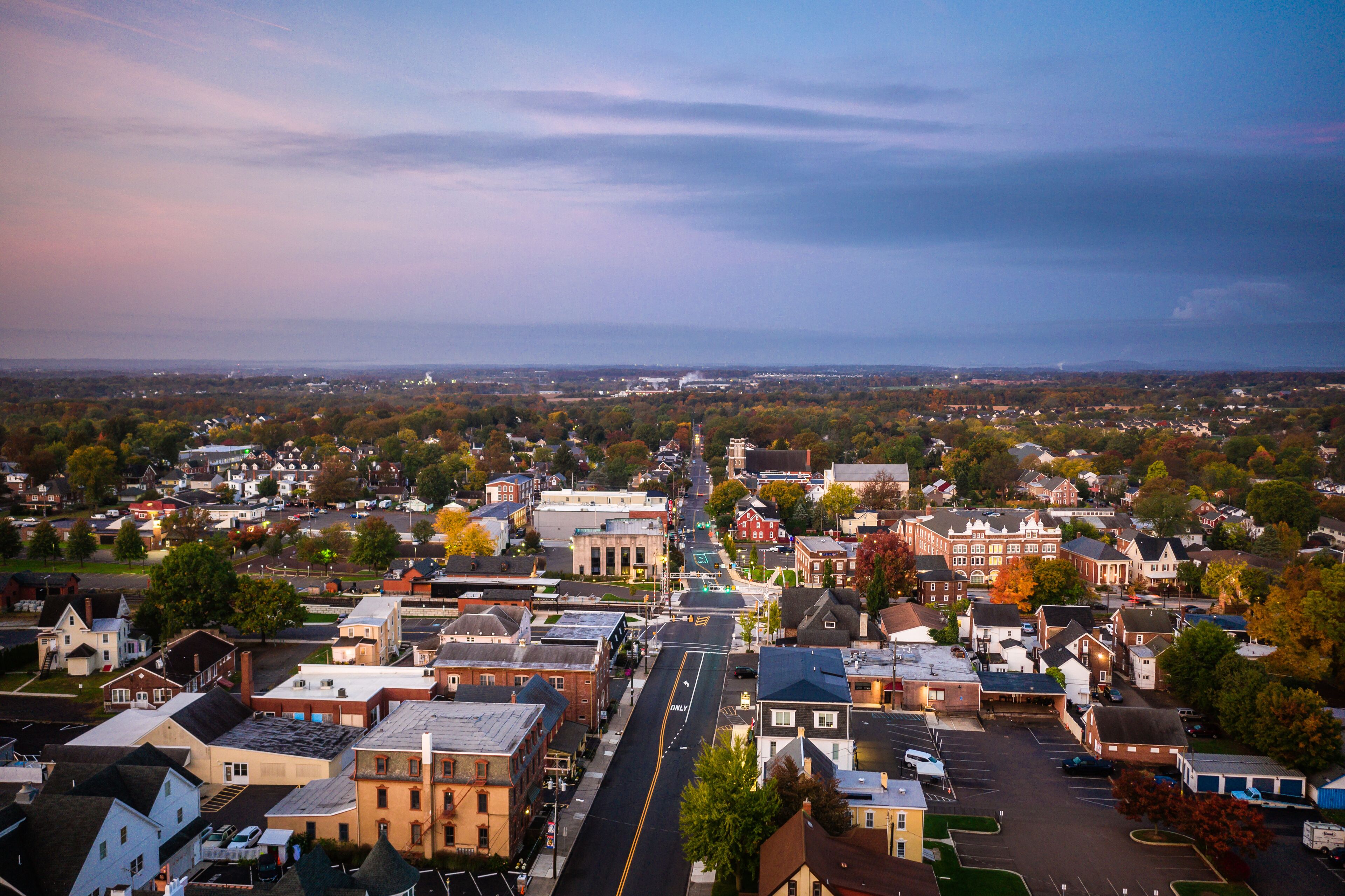 Drone Sunrise in Souderton Pennsylvania 