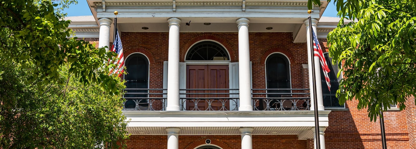 Monroe County Courthouse, Historic Building with Clock Tower in Key West, Florida