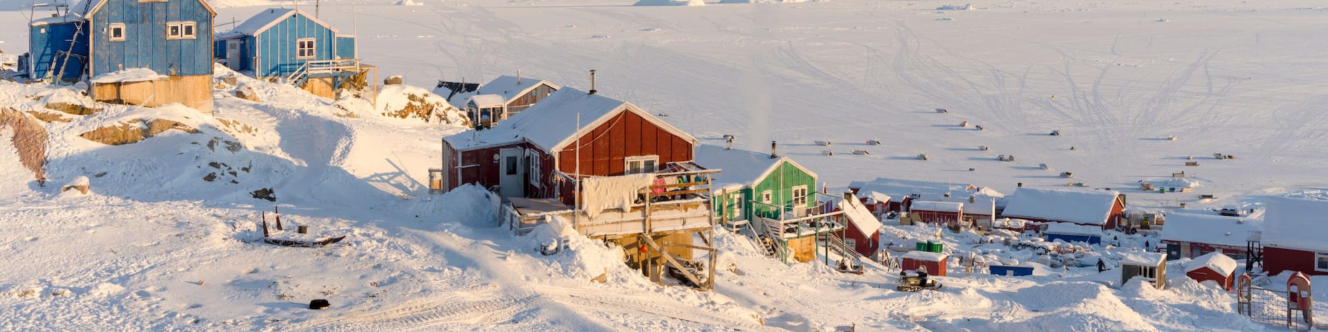 The traditional and remote Greenlandic Inuit village Kullorsuaq located at the Melville Bay, in the far north of West Greenland, Danish territory