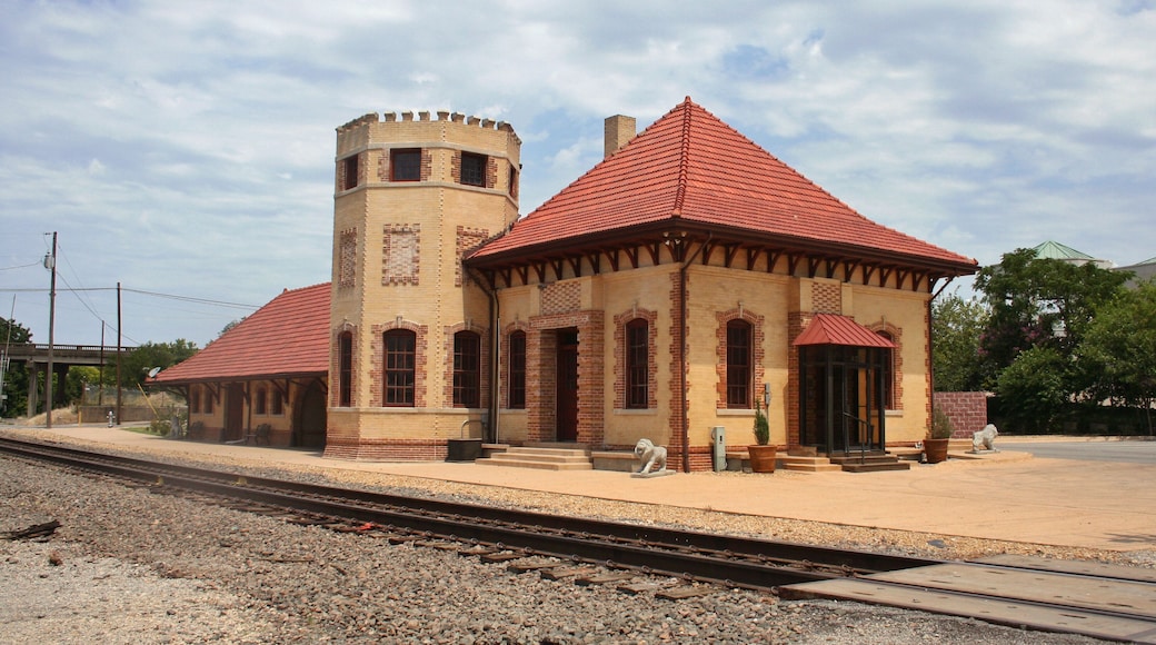 Historic Train Depot in Waxahachie, TX Cloudy Sky