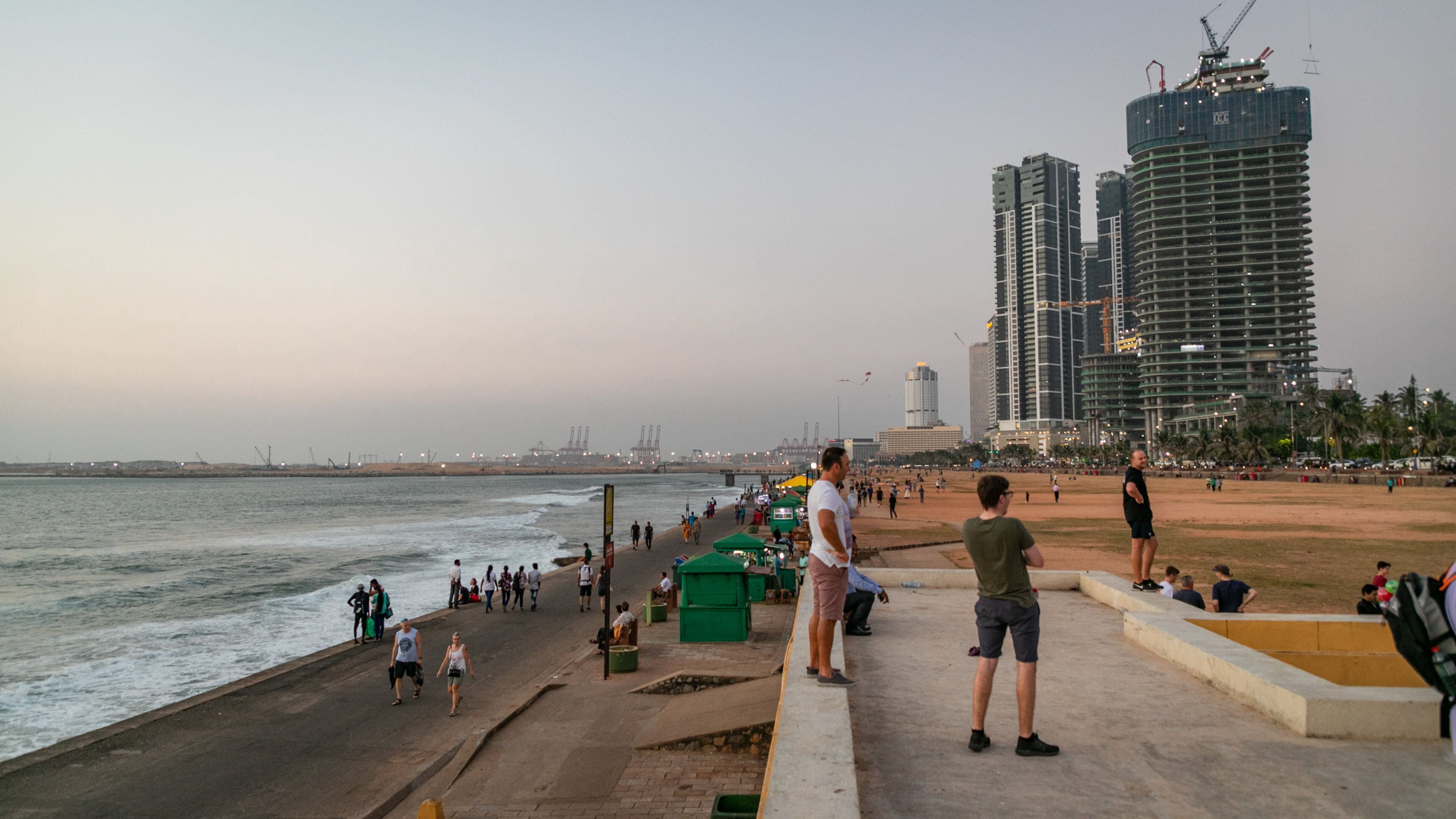 Colombo featuring general coastal views, a sunset and a coastal town