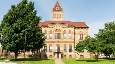 The Greene county courthouse in the town of Carrollton. Illinois, USA.