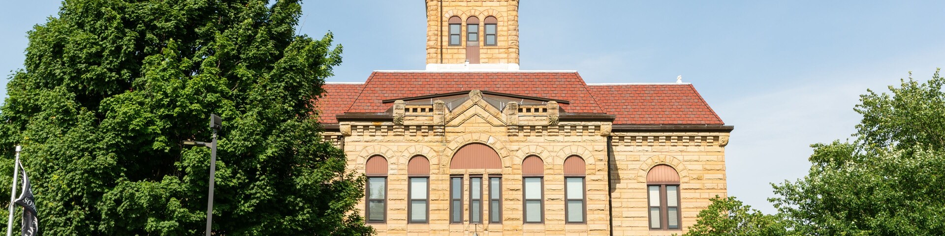 The Greene county courthouse in the town of Carrollton. Illinois, USA.