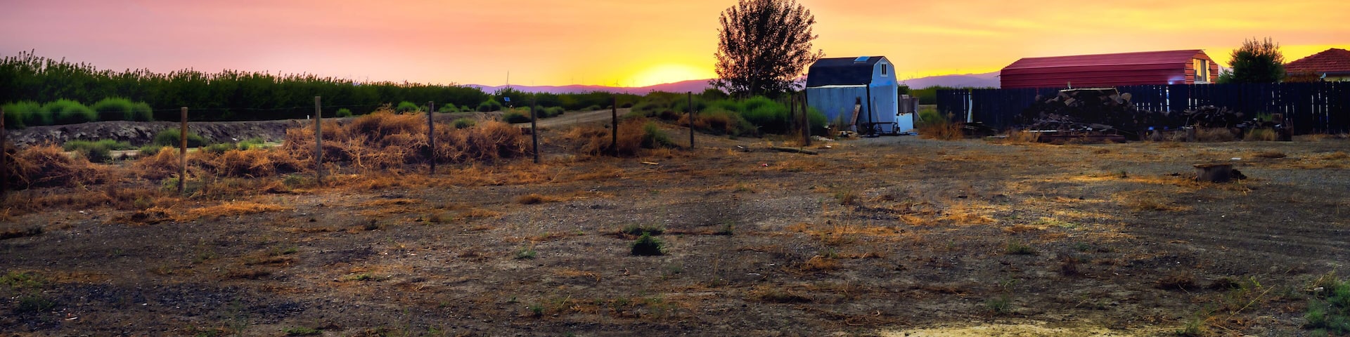 Beautiful sunset view in Tracy, California
