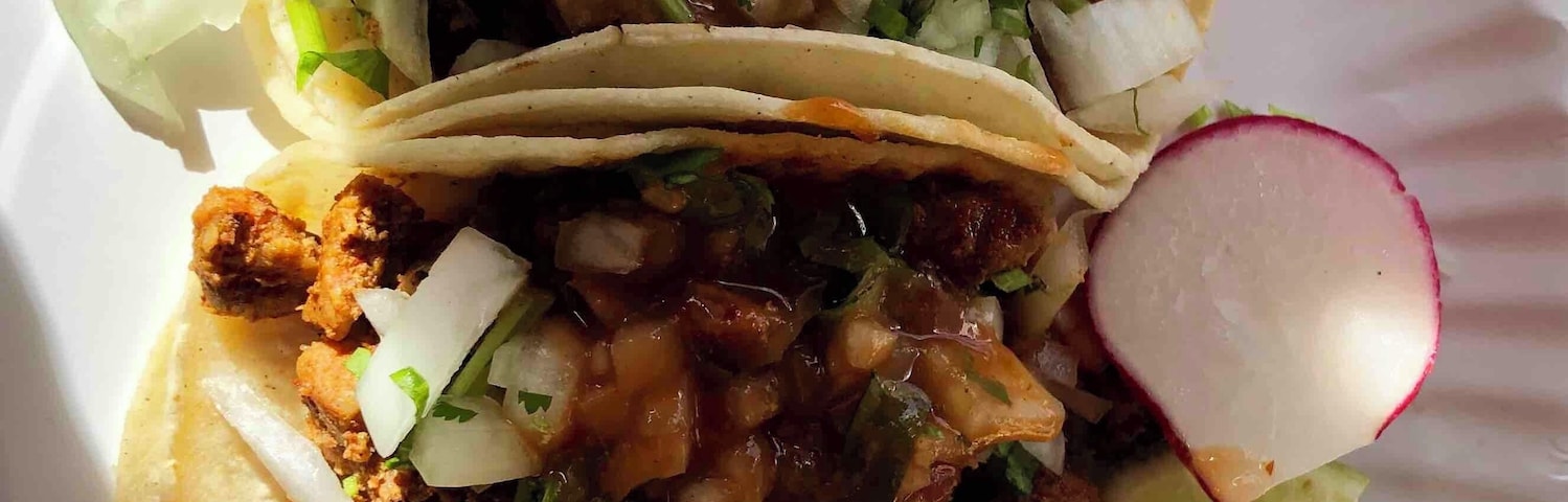 This is our go to spot whenever we find ourselves in the area. Nothing fancy but super authentic with seafood being the speciality. But sometimes you just need an Al Pastor street taco or three!