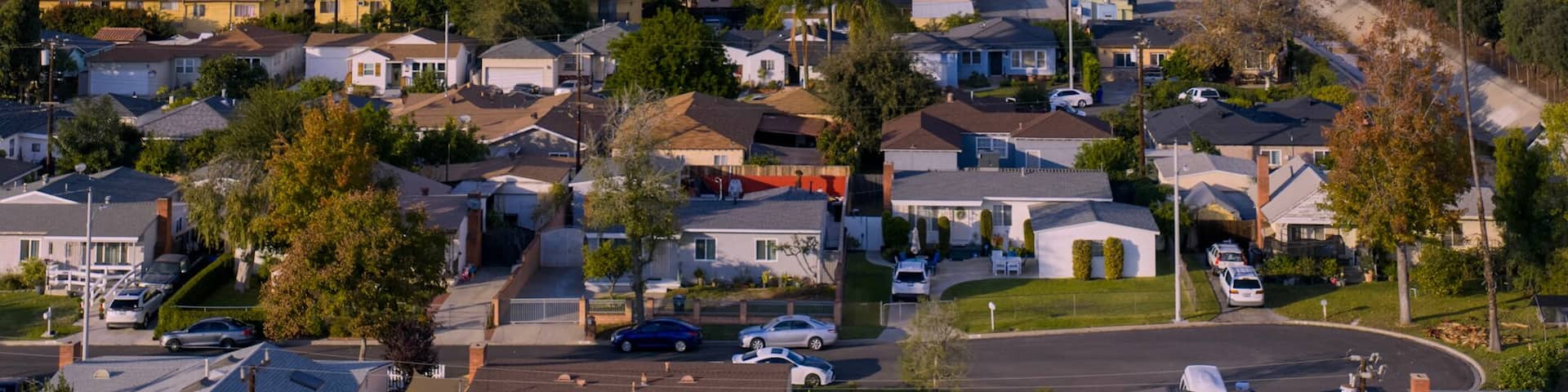 Aerial shot of the majestic San Gabriel Mountains in Duarte California USA