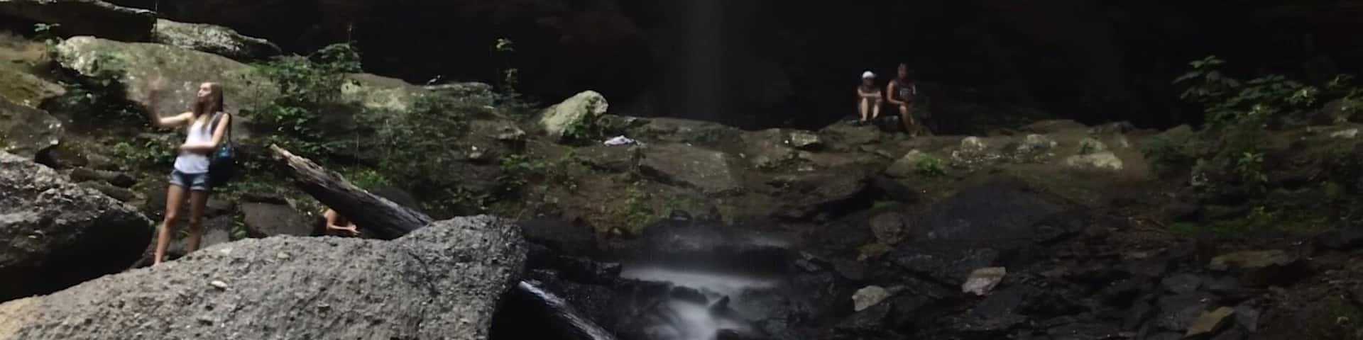 Time to take a selfie...my daughter at the small sometimes dry waterfall in Montevallo, AL
This Falls is not well marked. You need to know where you are going before taking the hike from the road.