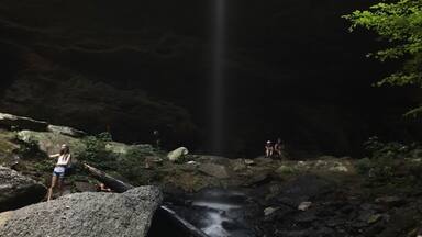 Time to take a selfie...my daughter at the small sometimes dry waterfall in Montevallo, AL
This Falls is not well marked. You need to know where you are going before taking the hike from the road.