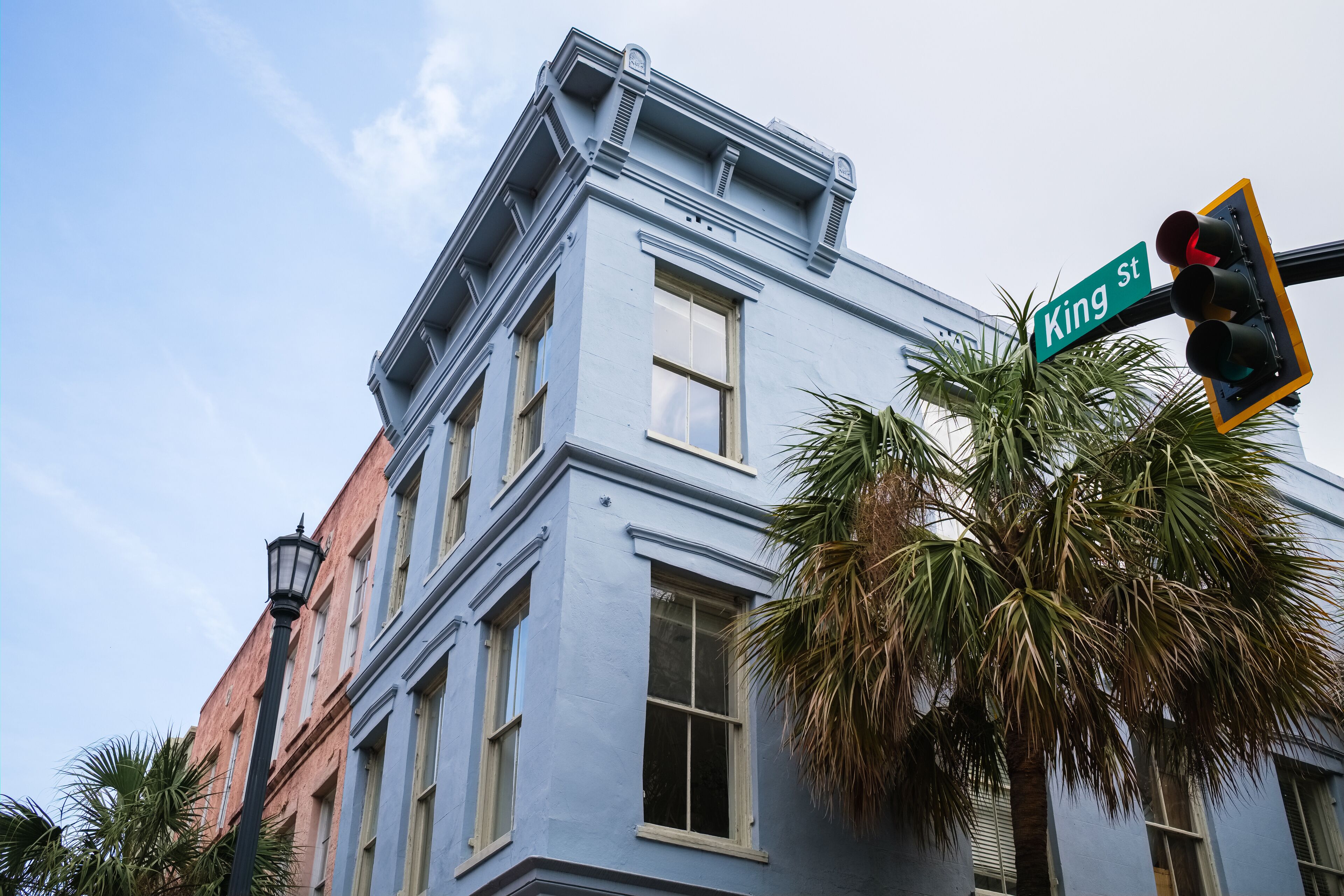 Cityscape of the historic French Quarter residential district in Charleston, South Carolina