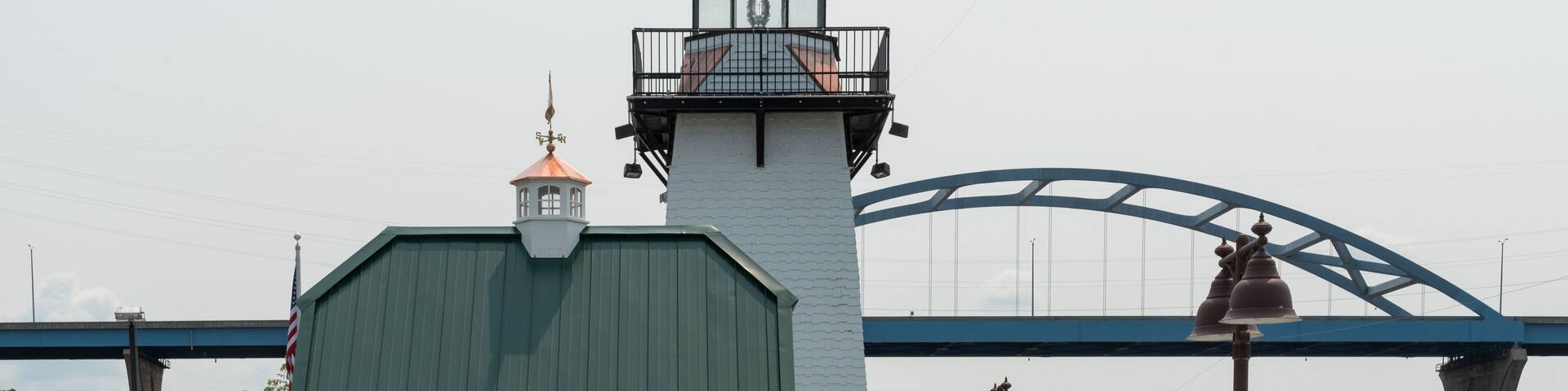 Historic Grassy Island Lighthouse Range Lights At Green Bay, Wisconsin